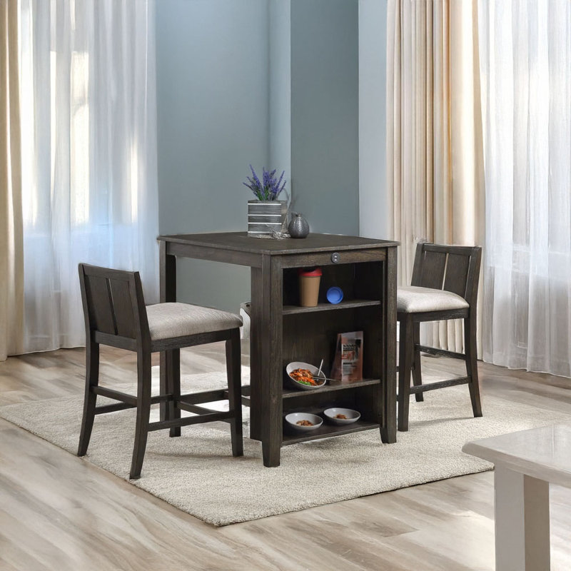 Leia 2 - Person Four Leg Dining Set, Dark Cherry