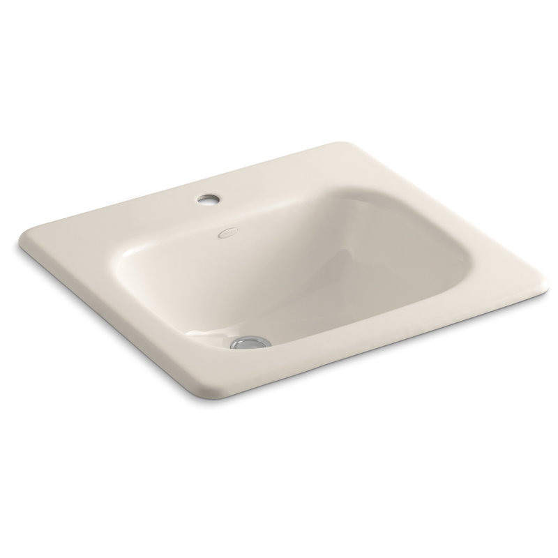 Tahoe Metal Rectangular Drop-In Bathroom Sink with Overflow, Innocent Blush, Single