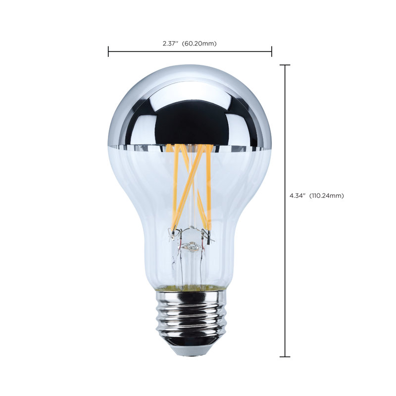 A19 LED Medium Base 2700K CCT Silver Crown 100 Watt Replacement, 1000 Lumens, Gray/Clear, 12 W