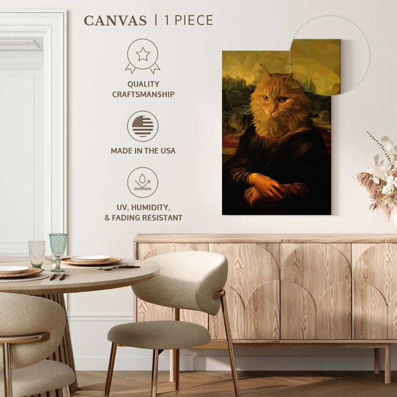 Chat Mona Lisa, H 24 po x l 16 po