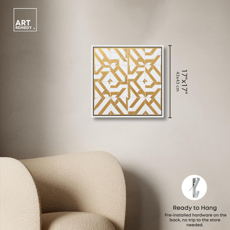 Marble circuitry, reproduction d'art sur toile par Art Remedy, H 16 po x l 16 po, Cadre blanc