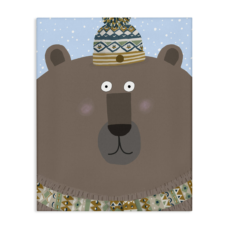 «Winter Brown Bear», art mural par Carla Daly, H 20 po x l 16 po