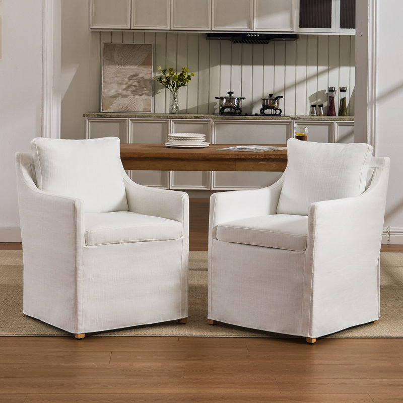 Linen Upholstered Armchair, Beige