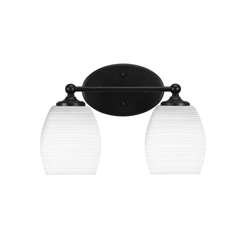 Barre d'éclairage de salle de bain Aitkens, 2, Noir mat