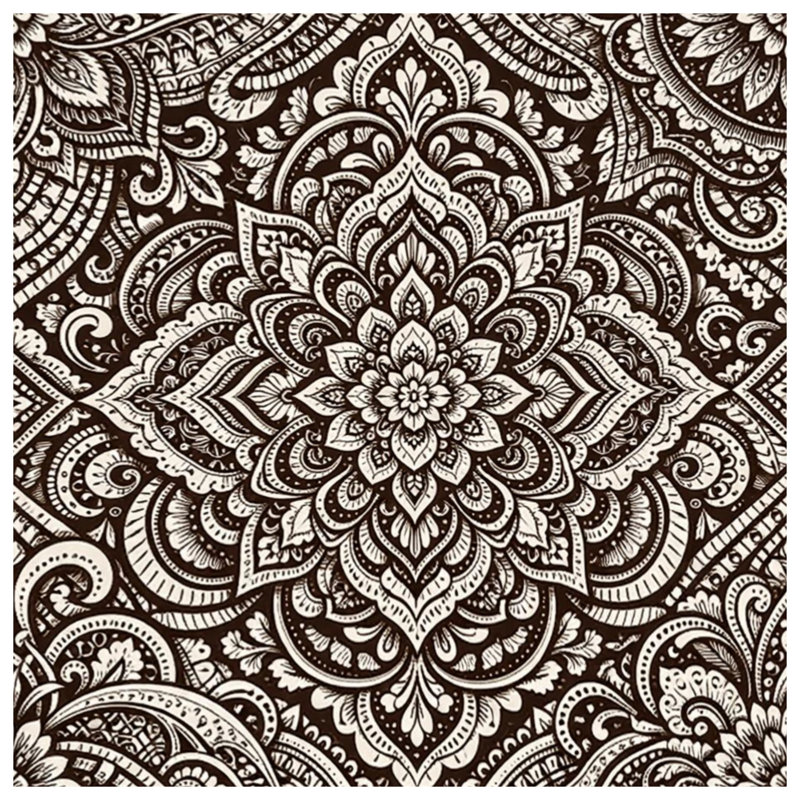 Tapis de bain complexe à motif mandala, 24in W x 17in L