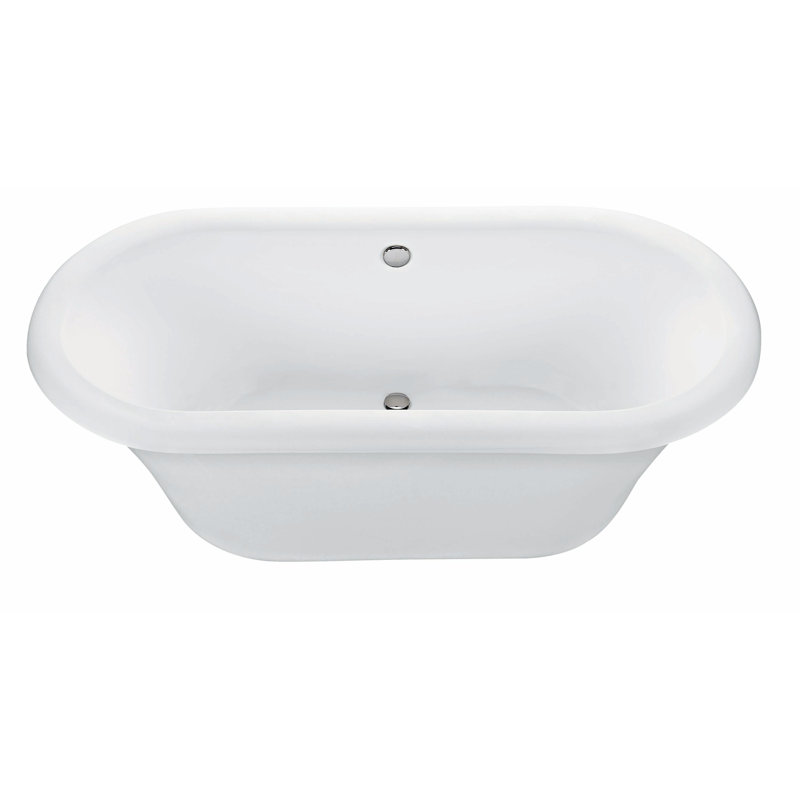 Melinda Freestanding Soaking Bathtub, 26.5" H x 32" W x 65.5" L, White