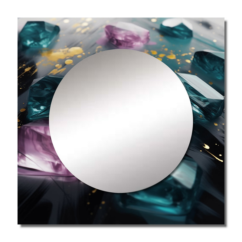 Nyayla - Miroir carré abstrait pour décoration murale, 23 po x 23 po