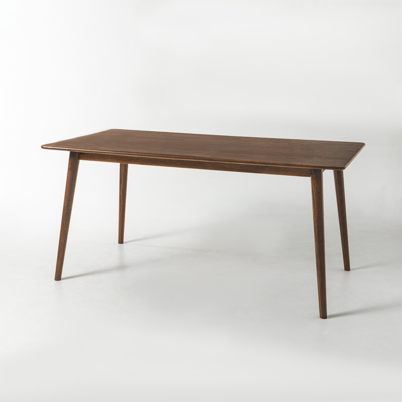 63" Solid Oak Wood Dining Table, Brown Wood