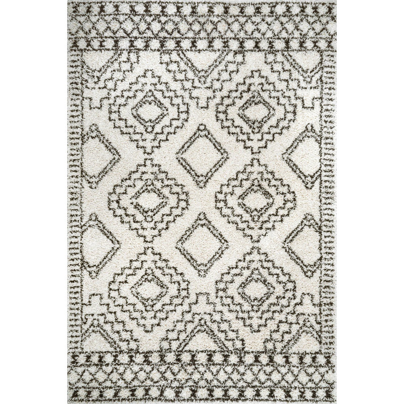 Tapis à poils longs à motif de treillis Spurling, Rectangle 8 pi 10 po x 12 pi