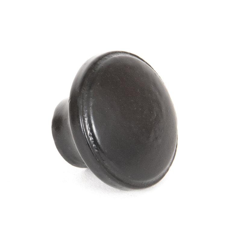Ribbed 32mm Diameter Mushroom Knob, Black