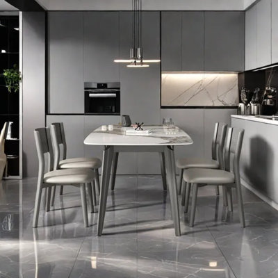 Rectangular modern simple dining table and chair