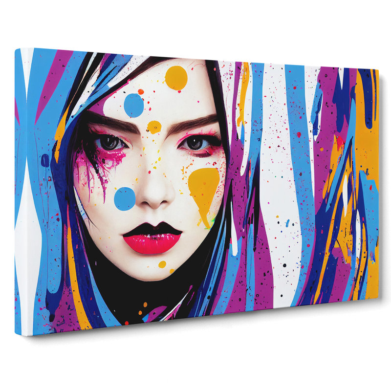 XXX-H1022-WF-10295X Woman Painted Vol.1 Abstract - Wrapped Canvas Print, 50cm H x 76cm W x 3cm D
