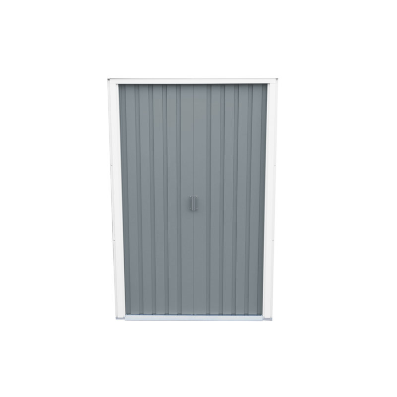 Gray 6' x 8' Metal Storage Shed with Sliding Door