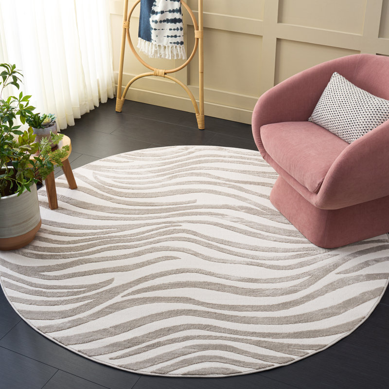 Saylor 130 Performance Abstract Rug, Round 6'3"