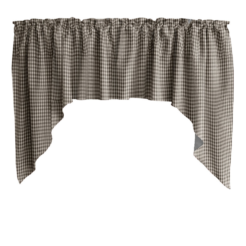 Cantonnière à carreaux Gingham, Brun