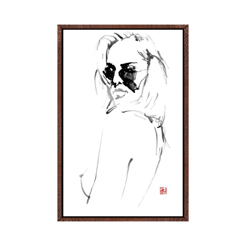 Lunettes by Péchane - Print on Canvas, 66.04 cm H x 45.72 cm W, Classic Brown Wood Framed