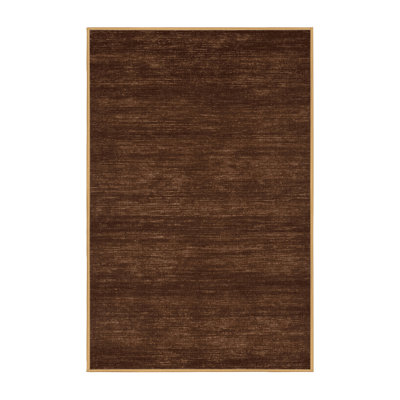 Machine Washable Solid Brown Area Rug