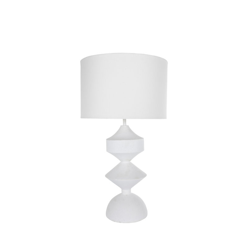 Lampe de table en résine Maddox, Blanc