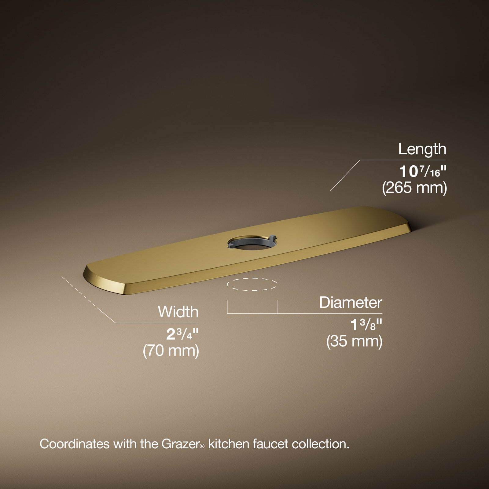 Graze Kitchen Faucet Escutcheon, Gold