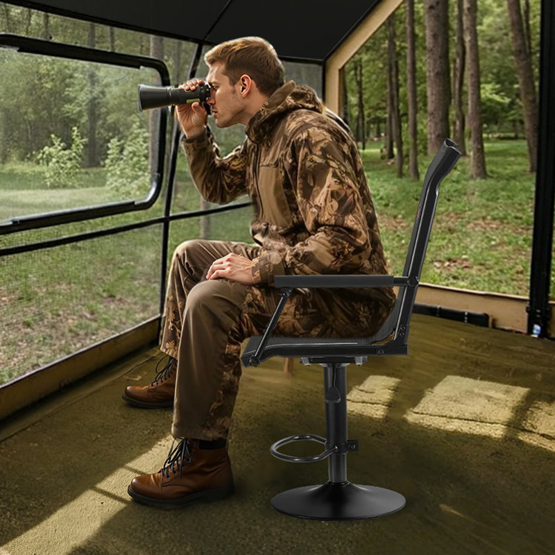 Fauteuil de chasse pivotant à 360 ° avec accoudoirs silencieux et réglable