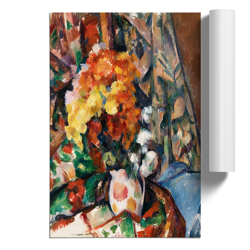 The Flowered Vase by Paul Cezanne - Frameless Print, 59cm H x 42cm W x 0.1cm D