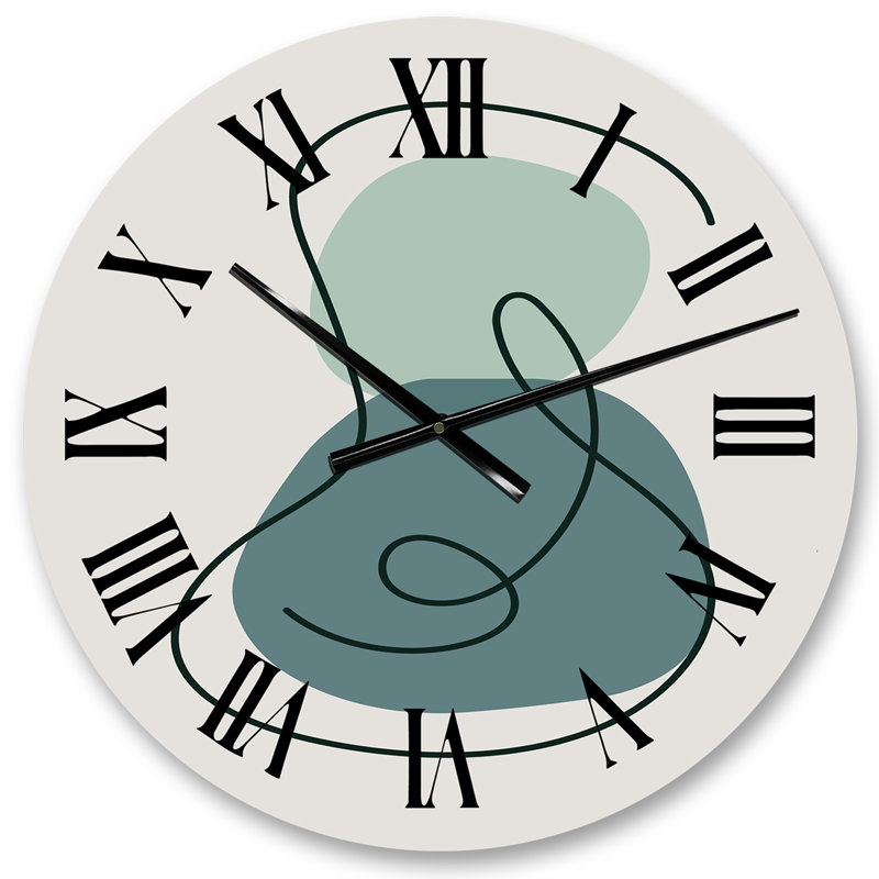 Horloge murale Botanical Foliage Art II, Moyen