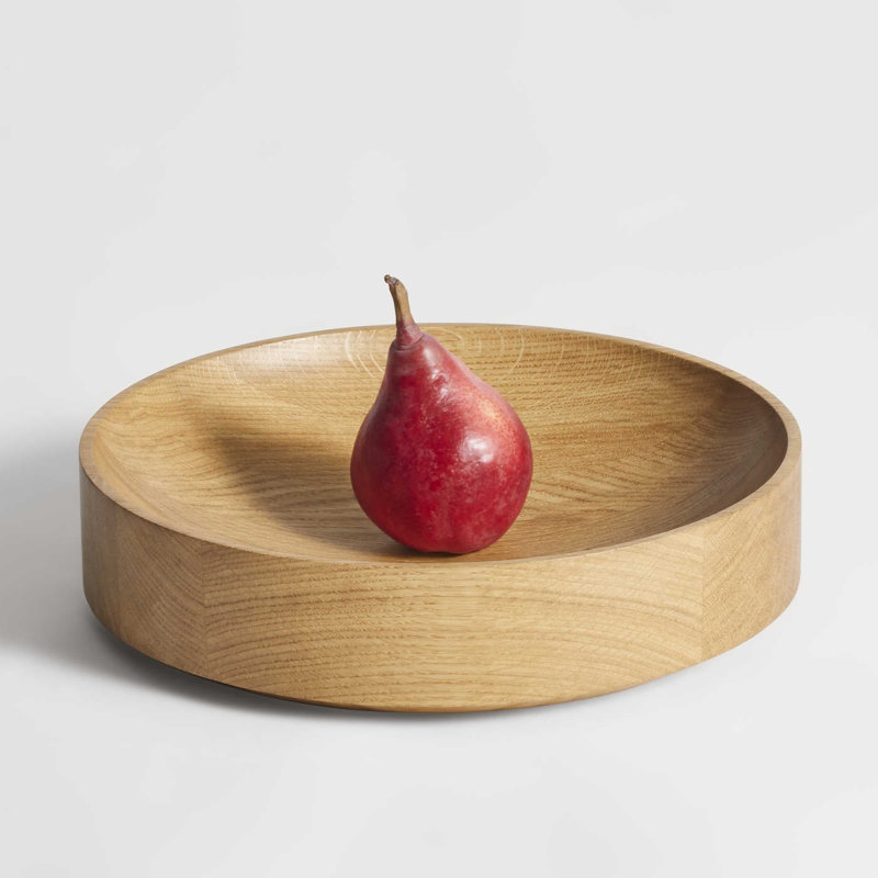Cusp Solid Wood Decorative Bowl, 3" H x 12" W x 12" D, White Oak