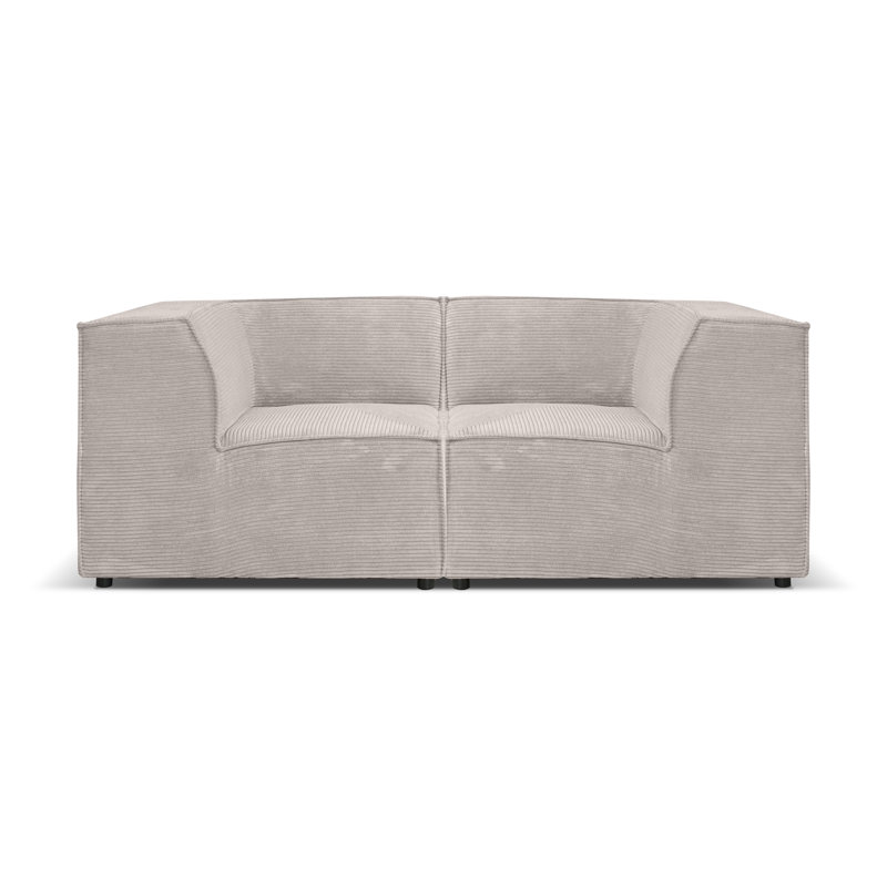 Milhouse 2 Seater Corduroy Loveseat Sofa, Dirty White