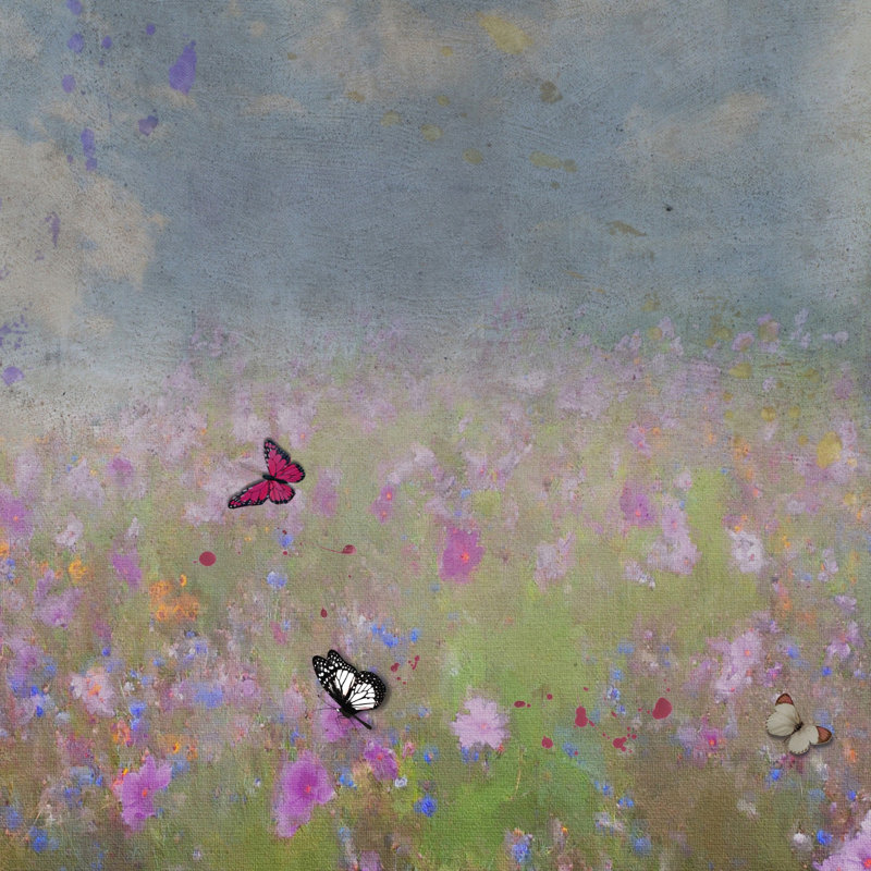 Wild Flowers in Paradise 1 Piece Wrapped Canvas Wall Art, 122 cm H x 122 cm W x 3.81 cm D