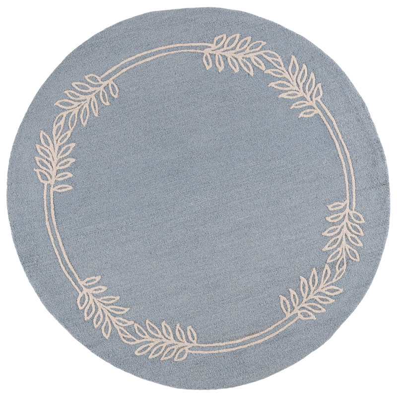 Martha Stewart Hand Tufted Wool; Cotton Solid Color Indoor / Outdoor Rug, Round 6'