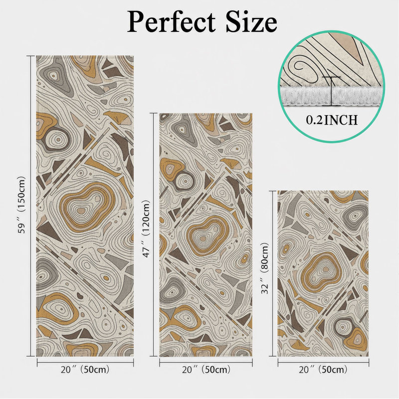 Tapis de cuisine lavables antidérapants Abstract Swirl