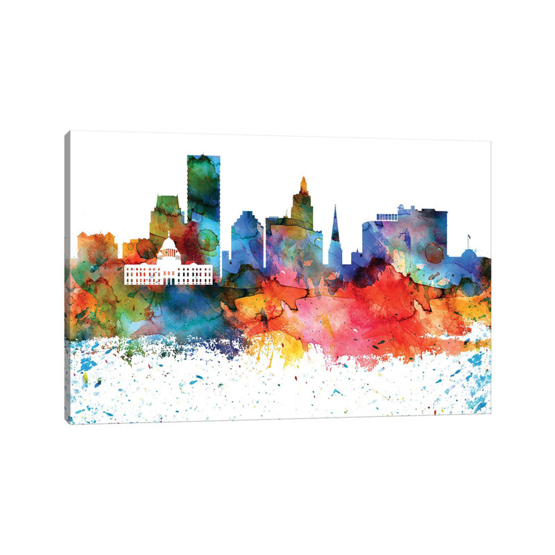 Providence Skyline - Wrapped Canvas Painting, 101.6 cm H x 66.04 cm W x 3.175 cm D