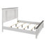 Ensemble de chambre à coucher en bois 3 pièces Clelane, lit à panneaux Shiplap et 2 tables de chevet-852179593