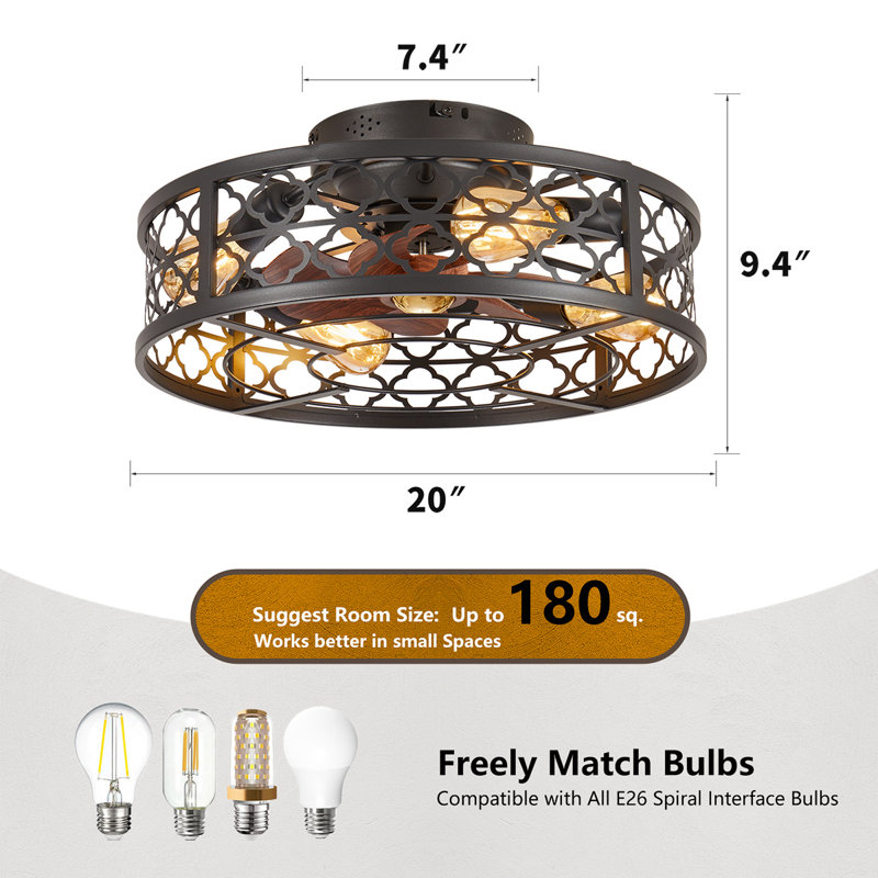 Karnisha 19.6'' Ceiling Fan with Light Kit