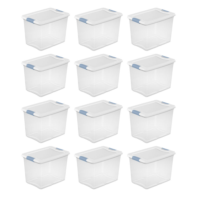 Sterilite Plastic Clear Stackable Latching Storage Box Container