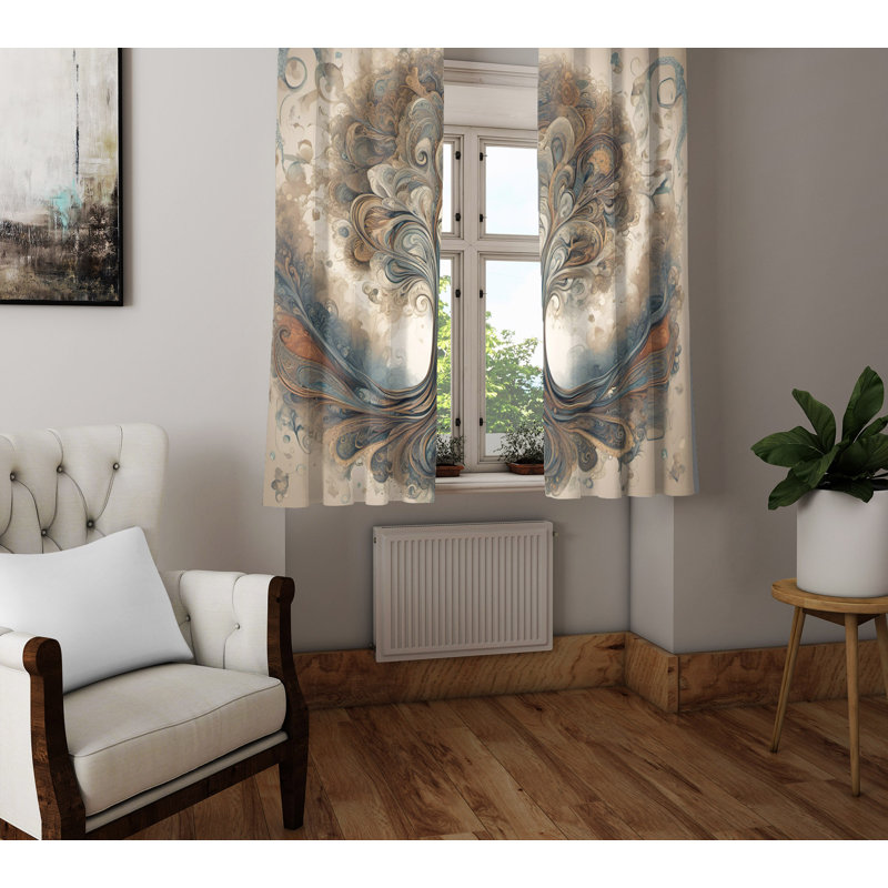 Paire de rideaux semi-transparents en polyester Easthampton, L 20 po x L 52 po