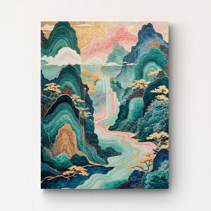 Waterfall Unframed Canvas Wall Art 16" X 20"
