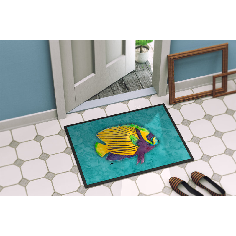 Paillasson anti-dérapant de poissons tropicaux glenmere Fish, Rectangle 1 pi 6 po x 2 pi 3 po