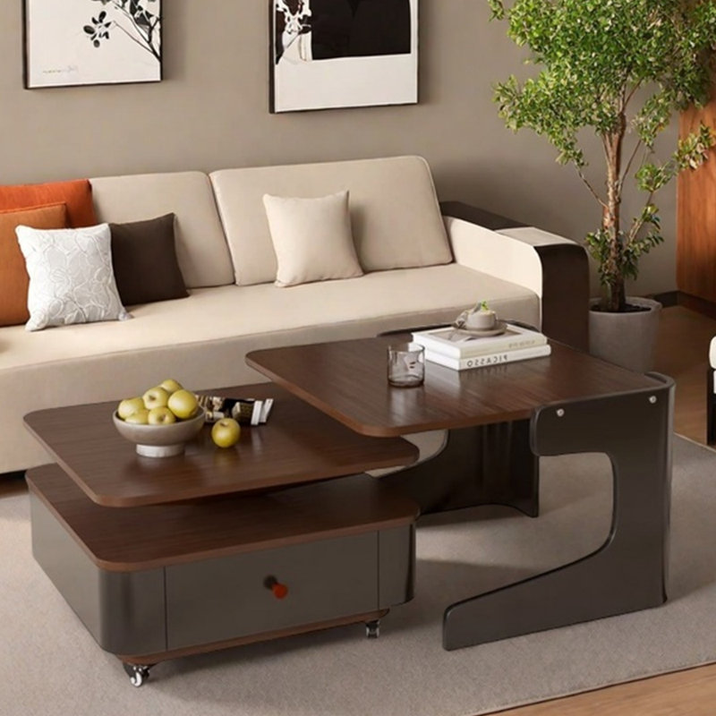 Table basse de couleur contrastante, H 16,53 po x L 27,55 po x l 27,55 po, Noir