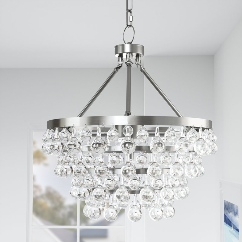 Deonta 5 - Light Crystal Tiered Chandelier with Crystal Accents, Polished Chrome