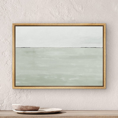 Watercolor Pastel Light Green Color Abstract Minimalist Wall Art Framed On Canvas Painting Print -  SIGNLEADER