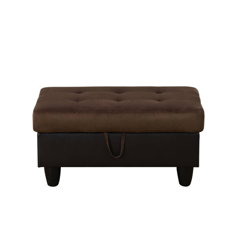 Repose-pieds brun avec rangement en PVC