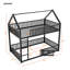 Lit superposé simple en métal avec clôture et porte en métal-1241916965