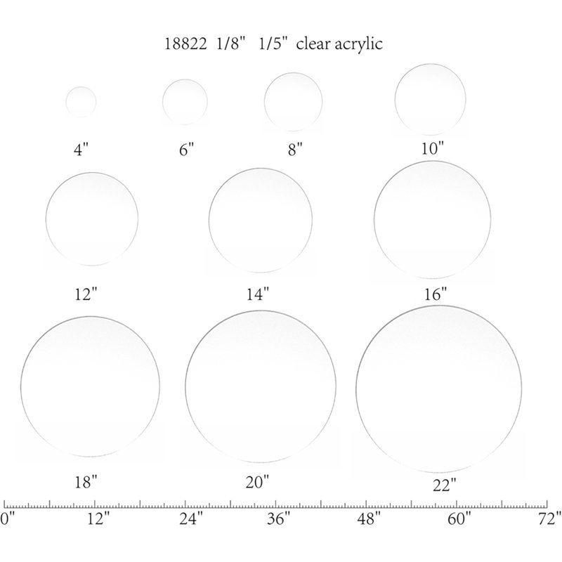 Disque rond en plexiglas transparent, 22 po x 22 po x 1/8 po
