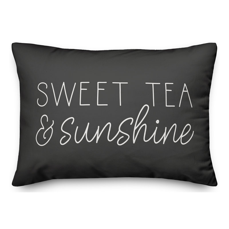  Housse de coussin rectangulaire et insert Sweet Tea and Sunshine, Gris anthracite