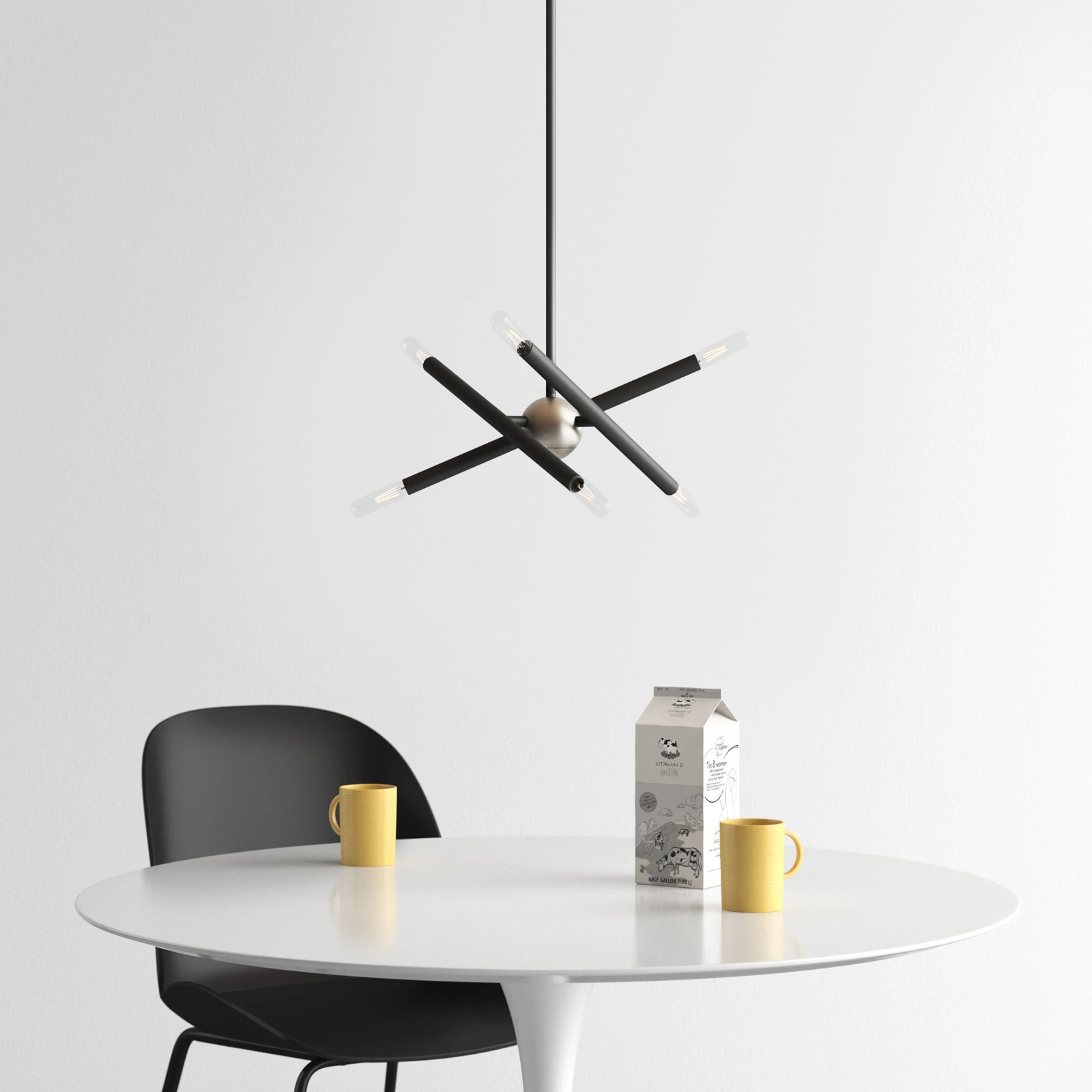 Poco 6 - Light Dimmable Chandelier, Scandinavian Gray