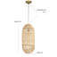 Luminaire suspendu surdimensionné en rotin naturel Maya 1 lumière