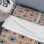 Carrés géométriques en couleurs rétro - ensemble de housse de couette moderne - microfibre de polyester-1224564106