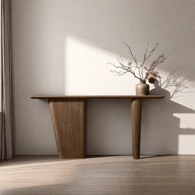 Rural Retro Art Console Table, Brown