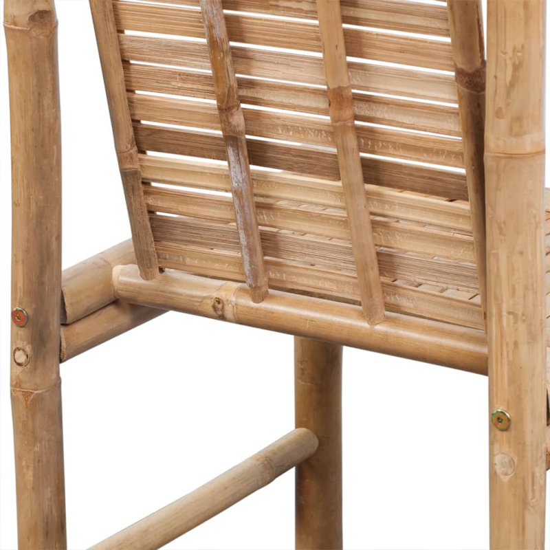 vidaXL Bamboo Bar Stools with Backs, Weather-Resistant, 17.7" x 20.9" x 40.2" Brown